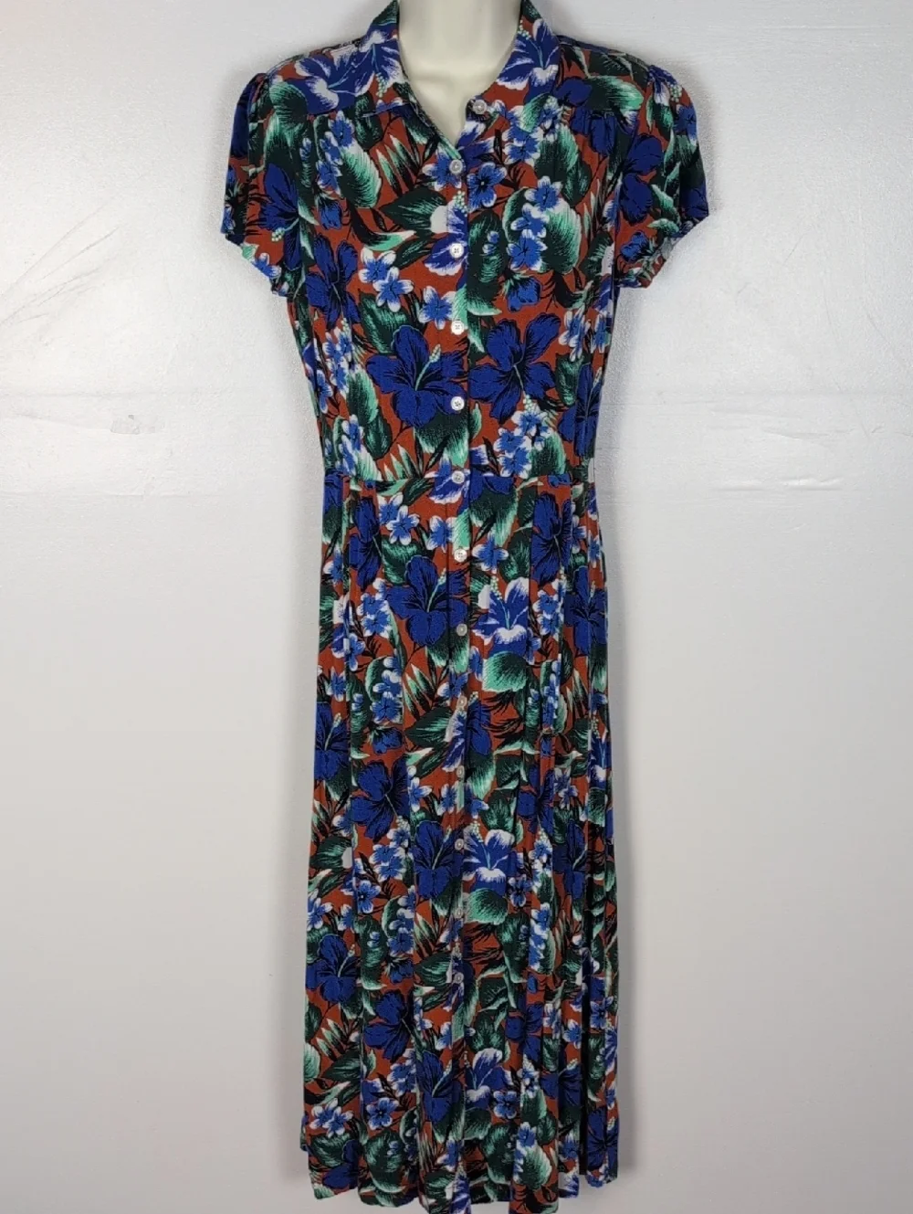 J. Crew Factory Floral Print Button Front Maxi Dress
